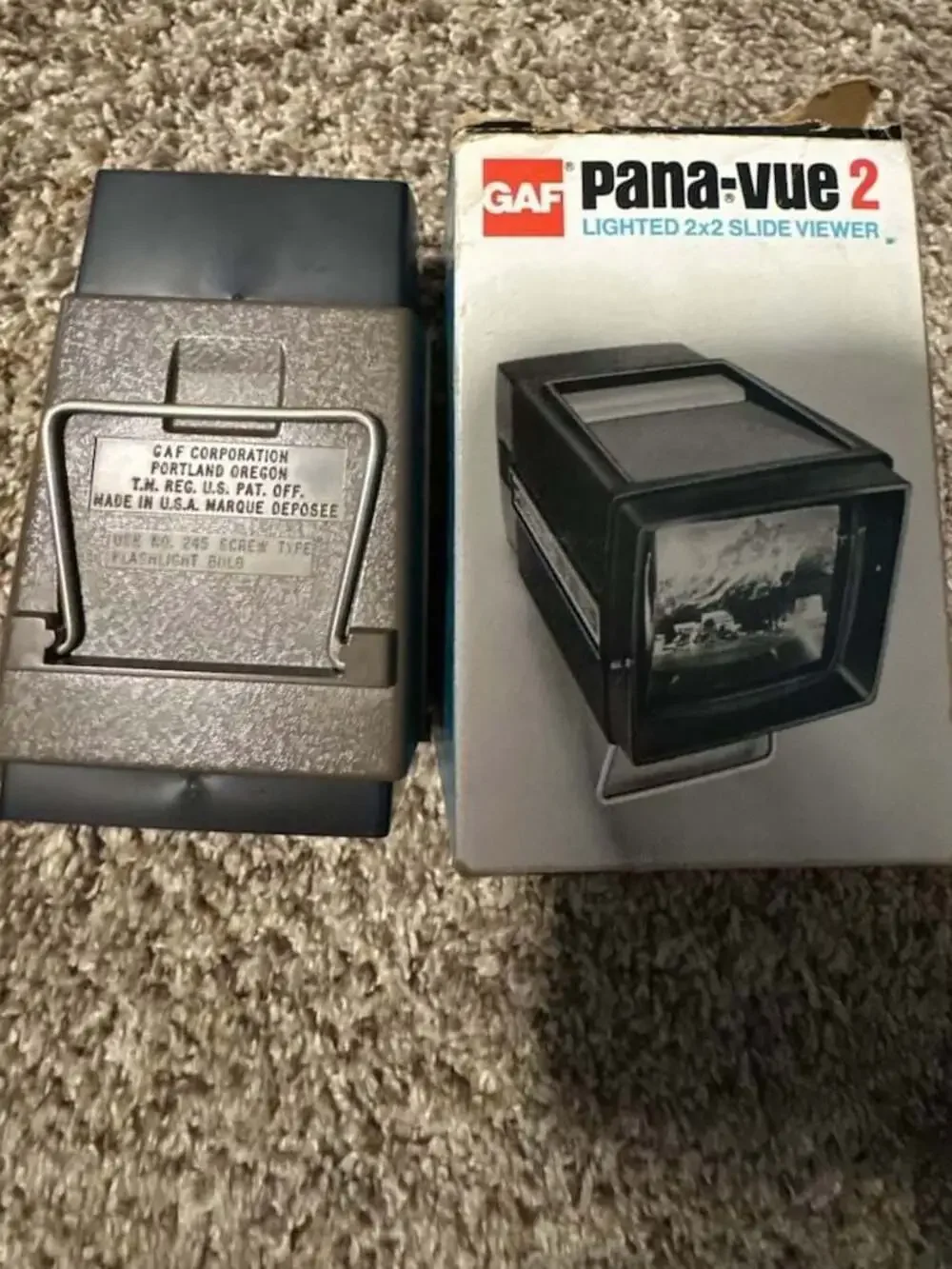 Vintage GAF Pana-Vue 2 Lighted 2x2‎ Slide Viewer with Original Box